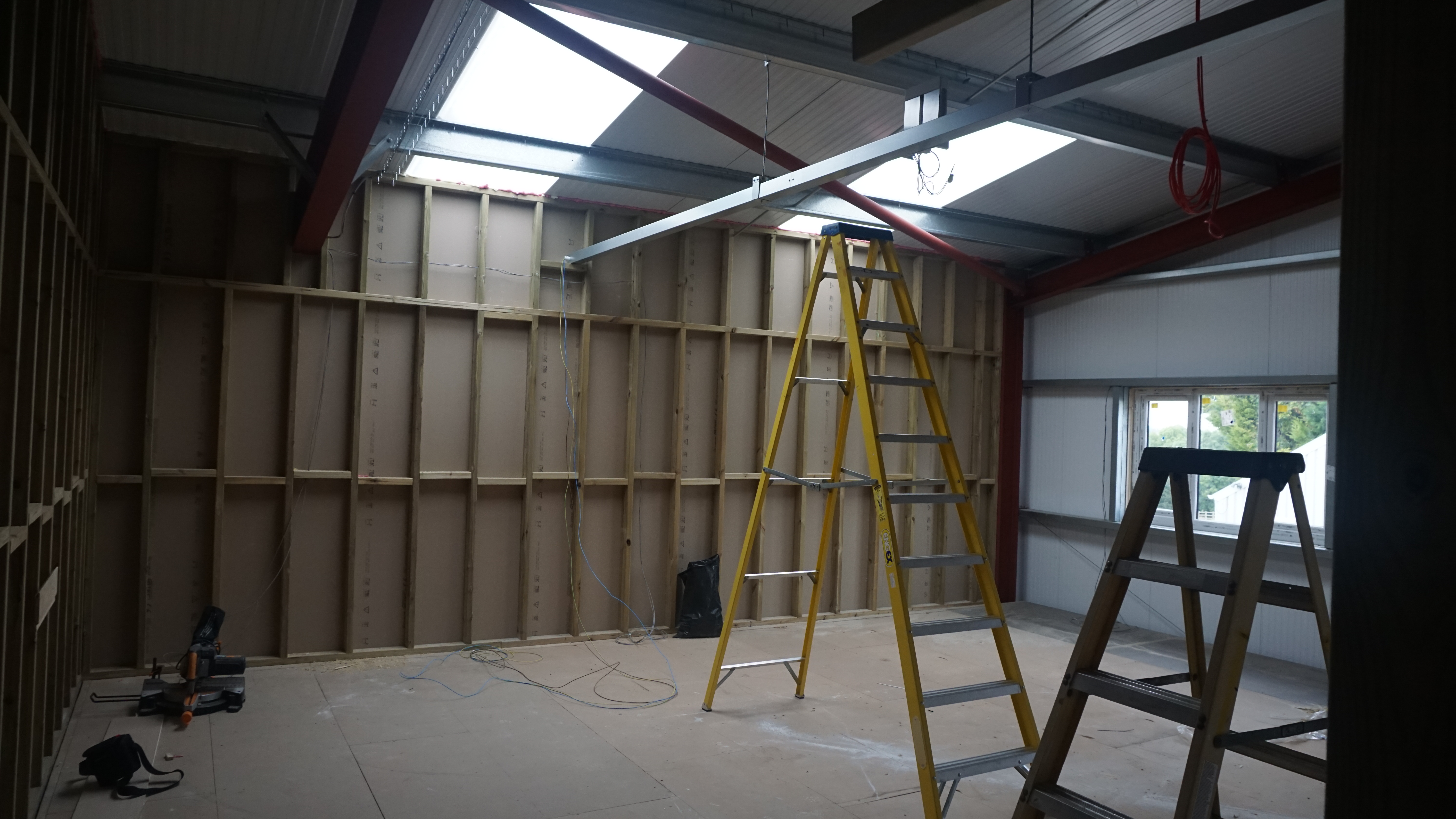 1st floor unfinished plaster board